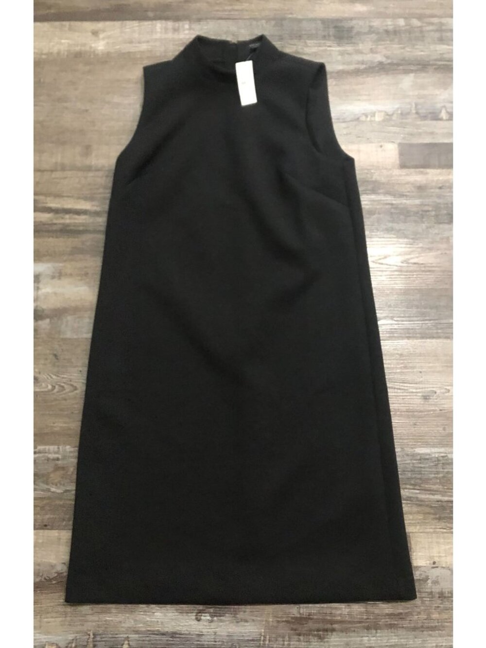 Ann Taylor Mock Neck Shift Dress in Double Knit Size 8 Black New with Tags